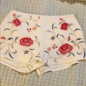 Embroidered High Waisted Shorts